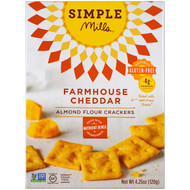 3 PACK OF Simple Mills, Naturally Gluten-Free, Almond Flour Crackers, Farmhouse Cheddar , 4.25 oz (120 g)