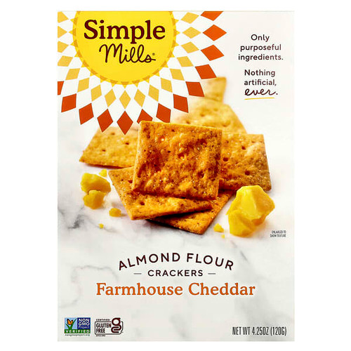 <img alt="Simple Mills, Almond Flour Crackers, Farmhouse Cheddar, 4.25 oz (120 g)" title="Simple Mills, Almond Flour Crackers, Farmhouse Cheddar, 4.25 oz (120 g),856069005155"