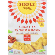 3 PACK OF Simple Mills, Naturally Gluten-Free, Almond Flour Crackers, Sun-Dried Tomato & Basil, 4.25 oz (120 g)