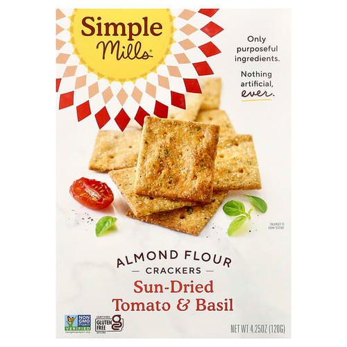 <img alt="Simple Mills, Almond Flour Crackers, Sun-Dried Tomato & Basil, 4.25 oz (120 g)" title="Simple Mills, Almond Flour Crackers, Sun-Dried Tomato & Basil, 4.25 oz (120 g),856069005148"