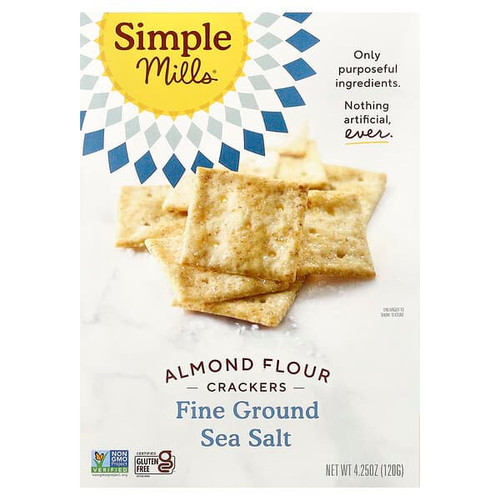 <img alt="Simple Mills, Almond Flour Crackers, Fine Ground Sea Salt, 4.25 oz (120 g)" title="Simple Mills, Almond Flour Crackers, Fine Ground Sea Salt, 4.25 oz (120 g),856069005131"