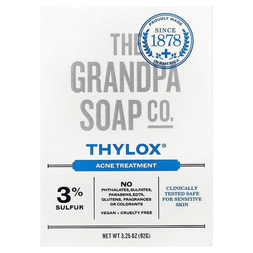 <img alt="The Grandpa Soap Co., Face & Body Bar Soap, Thylox Acne Treatment, 3.25 oz (92 g)" title="The Grandpa Soap Co., Face & Body Bar Soap, Thylox Acne Treatment, 3.25 oz (92 g),010486012121"