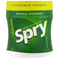 Xlear, Spry, Stronger Longer Dental Defense Gum, Natural Spearmint, Sugar Free, 55 Count