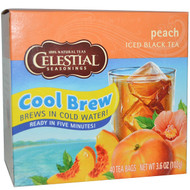 3 PACK of Celestial Seasonings Cool Brew Iced Black Tea Peach -- 40 Tea Bags