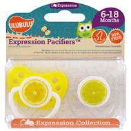 Ulubulu, Expression Pacifiers, 6-18 Months, Lemon & Lime, 2 Pacifiers