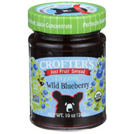 3 PACK of Crofters Organic Just Fruit Spread Wild Blueberry -- 10 oz