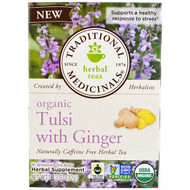 Traditional Medicinals, Organic Tulsi with Ginger , 16 Wrapped Tea Bags, 1.13 oz (32 g) (Discontinued Item)