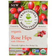 3 PACK OF Traditional Medicinals, Organic Rose Hips with Hibiscus, 16 Tea Bags, 1.13 oz (32 g)