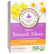 3 PACK OF Traditional Medicinals, Laxative Teas, Organic Smooth Move, Chamomile, Naturally Caffeine Free  Herbal Tea, 16 Wrapped Tea Bags, 1.13 oz (32 g)