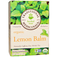 3 PACK OF Traditional Medicinals, Herbal Teas, Organic Lemon Balm, Naturally Caffeine Free, 16 Wrapped Tea Bags, .85 oz (24 g)