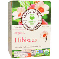 3 PACK OF Traditional Medicinals, Herbal Teas, Organic Hibiscus, Naturally Caffeine Free, 16 Wrapped Tea Bags, .99 oz (28 g)