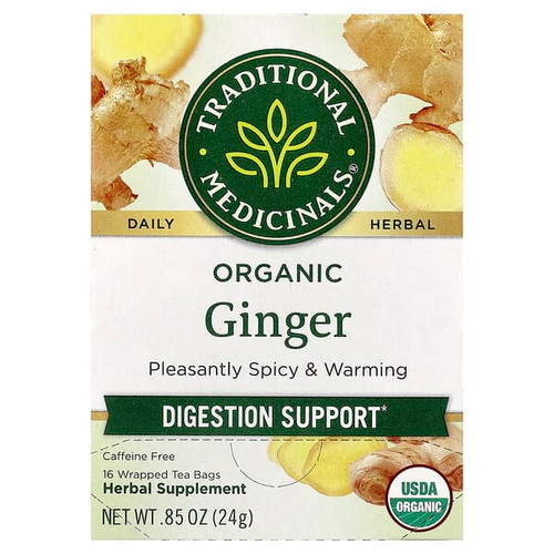 <img alt="Traditional Medicinals, Organic Ginger, Caffeine Free, 16 Wrapped Tea Bags, 0.85 oz (24 g)" title="Traditional Medicinals, Organic Ginger, Caffeine Free, 16 Wrapped Tea Bags, 0.85 oz (24 g),032917001641"