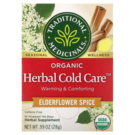 <img alt="Traditional Medicinals, Organic Herbal Cold Care, Elderflower Spice, Caffeine Free, 16 Wrapped Tea Bags, 0.99 oz (28 g)" title="Traditional Medicinals, Organic Herbal Cold Care, Elderflower Spice, Caffeine Free, 16 Wrapped Tea Bags, 0.99 oz (28 g),032917000163"
