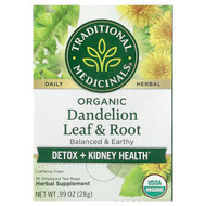 <img alt="Traditional Medicinals, Organic Dandelion Leaf & Root Tea, Caffeine Free, 16 Wrapped Tea Bags, 0.99 oz (28 g)" title="Traditional Medicinals, Organic Dandelion Leaf & Root Tea, Caffeine Free, 16 Wrapped Tea Bags, 0.99 oz (28 g),032917002358"