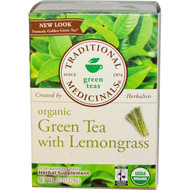 3 PACK OF Traditional Medicinals, Green Teas, Organic Green Tea Lemongrass, 16 Wrapped Tea Bags, .85 oz (24 g)
