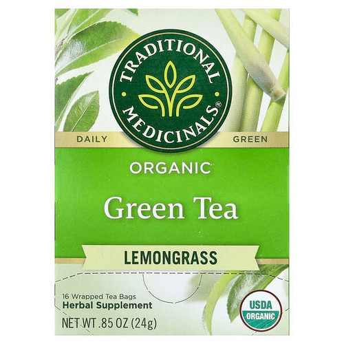<img alt="Traditional Medicinals, Organic Green Tea, Lemongrass, 16 Wrapped Tea Bags, 0.85 oz (24 g)" title="Traditional Medicinals, Organic Green Tea, Lemongrass, 16 Wrapped Tea Bags, 0.85 oz (24 g),032917001016"
