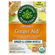 <img alt="Traditional Medicinals, Organic Ginger Aid, Ginger & Lemon Myrtle, Caffeine Free, 16 Wrapped Tea Bags, 1.13 oz (32 g)" title="Traditional Medicinals, Organic Ginger Aid, Ginger & Lemon Myrtle, Caffeine Free, 16 Wrapped Tea Bags, 1.13 oz (32 g),032917001023"