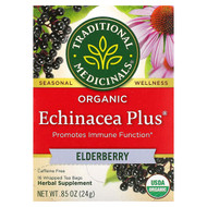 <img alt="Traditional Medicinals, Organic Echinacea Plus, Elderberry, Caffeine Free, 16 Wrapped Tea Bags, 0.85 oz (24 g)" title="Traditional Medicinals, Organic Echinacea Plus, Elderberry, Caffeine Free, 16 Wrapped Tea Bags, 0.85 oz (24 g),032917001542"
