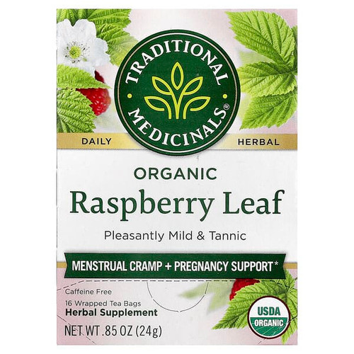 <img alt="Traditional Medicinals, Organic Raspberry Leaf, Caffeine Free, 16 Wrapped Tea Bags, 0.85 oz (24 g)" title="Traditional Medicinals, Organic Raspberry Leaf, Caffeine Free, 16 Wrapped Tea Bags, 0.85 oz (24 g),032917000675"