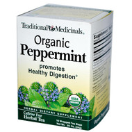 3 PACK OF Traditional Medicinals, Herbal Teas, Organic Peppermint, Naturally Caffeine Free, 16 Wrapped Tea Bags, .85 oz. (24 g)