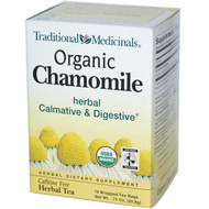 3 PACK OF Traditional Medicinals, Herbal Teas, Organic Chamomile, Naturally Caffeine Free, 16 Wrapped Tea Bags, .74 oz (20.8 g)