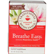 3 PACK OF Traditional Medicinals, Seasonal Teas, Breathe Easy, Naturally Caffeine Free, 16 Wrapped Tea Bags, .85 oz (24 g)