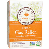 3 PACK OF Traditional Medicinals, Digestive Teas, Organic Gas Relief Tea, Naturally Caffeine Free, 16 Wrapped Tea Bags, .85 oz (24 g)