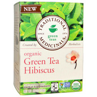 Traditional Medicinals, Green Teas, Organic Green Tea Hibiscus, 16 Wrapped Tea Bags, .99 oz (28 g)