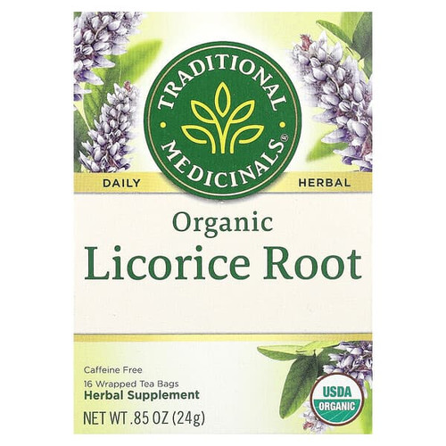 <img alt="Traditional Medicinals, Organic Licorice Root, Caffeine Free, 16 Wrapped Tea Bags,  0.85 oz (24 g)" title="Traditional Medicinals, Organic Licorice Root, Caffeine Free, 16 Wrapped Tea Bags,  0.85 oz (24 g),032917001894"