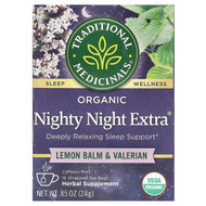 <img alt="Traditional Medicinals, Organic Nighty Night Extra, Lemon Balm & Valerian, Caffeine Free, 16 Wrapped Tea Bags, 0.85 oz (24 g)" title="Traditional Medicinals, Organic Nighty Night Extra, Lemon Balm & Valerian, Caffeine Free, 16 Wrapped Tea Bags, 0.85 oz (24 g),032917002198"