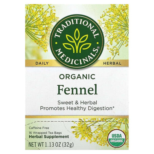 <img alt="Traditional Medicinals, Organic Fennel, Caffeine Free, 16 Wrapped Tea Bags, 1.13 oz (32 g)" title="Traditional Medicinals, Organic Fennel, Caffeine Free, 16 Wrapped Tea Bags, 1.13 oz (32 g),032917002235"