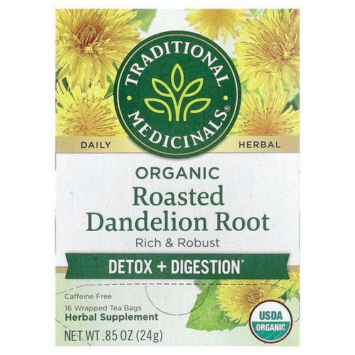 <img alt="Traditional Medicinals, Organic Roasted Dandelion Root, Caffeine Free, 16 Wrapped Tea Bags, 0.85 oz (24 g)" title="Traditional Medicinals, Organic Roasted Dandelion Root, Caffeine Free, 16 Wrapped Tea Bags, 0.85 oz (24 g),032917001658"