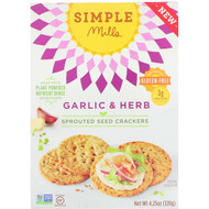 3 PACK OF Simple Mills, Sprouted Seed Crackers, Garlic & Herb, 4.25 oz (120 g)