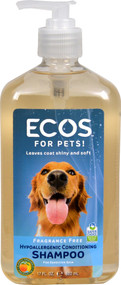 3 PACK of Earth Friendly ECOS For Pets Hypoallergenic Conditioning Shampoo Fragrance Free -- 17 fl oz