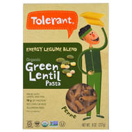 Tolerant, Organic, Energy Legume Blend, Green Lentil & Pea Pasta, Penne, 8 oz (227 g)