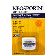 3 PACK of Neosporin, Overnight Renewal Therapy, White Petrolatum Lip Protectant, 0.27 oz (7.7 g)