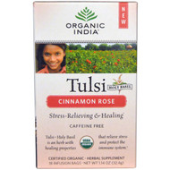 3 PACK of Organic India, Tulsi Tea, Cinnamon Rose, Caffeine-Free, 18 Infusion Bags, 1.14 oz (32.4 g)
