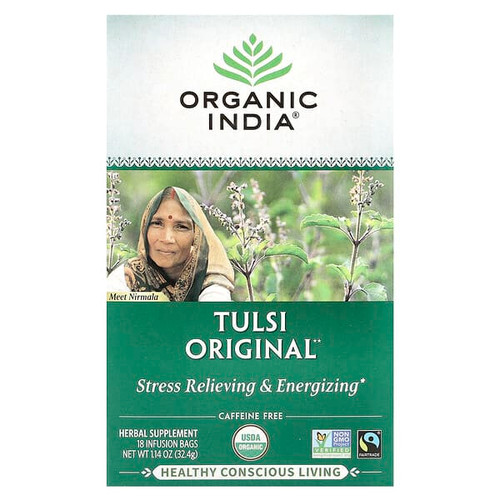 <img alt="Organic India, Tulsi Original Tea, Caffeine-Free, 18 Infusion Bags, 1.14 oz (32.4 g)" title="Organic India, Tulsi Original Tea, Caffeine-Free, 18 Infusion Bags, 1.14 oz (32.4 g),801541500000"