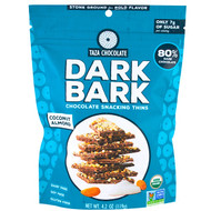 Taza Chocolate, Organic, 80% Dark Bark Chocolate Snacking Thins, Coconut Almond,  4.2 oz (119 g)