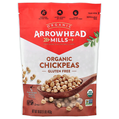 <img alt="Arrowhead Mills, Organic Chickpeas, 16 oz (453 g)" title="Arrowhead Mills, Organic Chickpeas, 16 oz (453 g),074333476542"