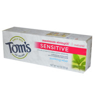 Toms of Maine, Sensitive Toothpaste, Maximum Strength, Soothing Mint, 4 oz (113 g) (5 PACK)