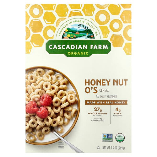 <img alt="Cascadian Farm, Organic Honey Nut Os Cereal, 9.5 oz (269 g)" title="Cascadian Farm, Organic Honey Nut Os Cereal, 9.5 oz (269 g),021908455594"