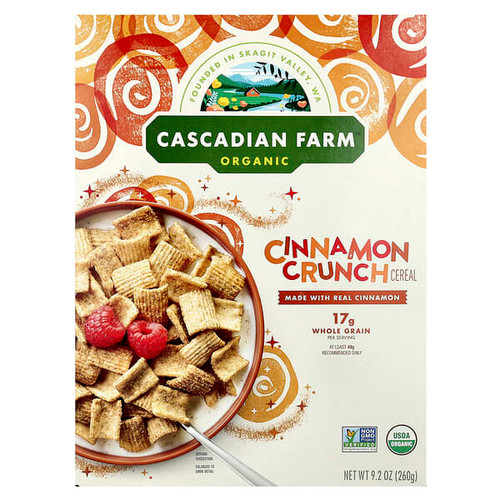 <img alt="Cascadian Farm, Organic Cereal, Cinnamon Crunch , 9.2 oz (260 g)" title="Cascadian Farm, Organic Cereal, Cinnamon Crunch , 9.2 oz (260 g),021908455563"
