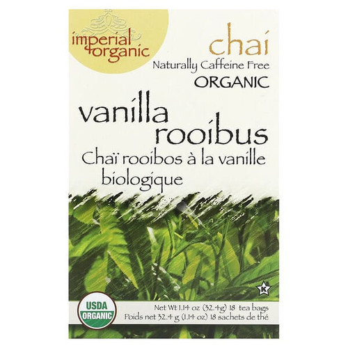 <img alt="Uncle Lees Tea, Imperial Organic, Vanilla Rooibos Chai, Caffeine Free, 18 Tea Bags, 1.14 oz (32.4 g)" title="Uncle Lees Tea, Imperial Organic, Vanilla Rooibos Chai, Caffeine Free, 18 Tea Bags, 1.14 oz (32.4 g),879792000150"