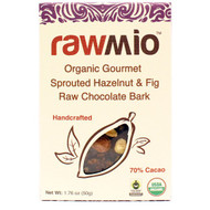 3 PACK of Windy City Organics Rawmio Organic Gourmet Raw Chocolate Bark Sprouted Hazelnut & Fig -- 1.76 oz