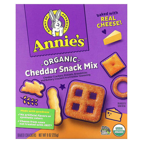<img alt="Annies Homegrown, Organic Snack Mix, Cheddar, 9 oz (255 g)" title="Annies Homegrown, Organic Snack Mix, Cheddar, 9 oz (255 g),013562300570"