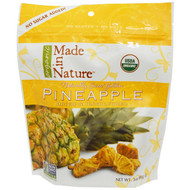 3 PACK of Made in Nature, Organic Dried Pineapple, Bold & Gold Supersnacks, 3 oz (85 g)