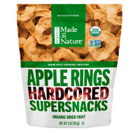 3 PACK of Made in Nature, Organic Dried Apple Rings, Hardcored Supersnacks, 3 oz (85 g)