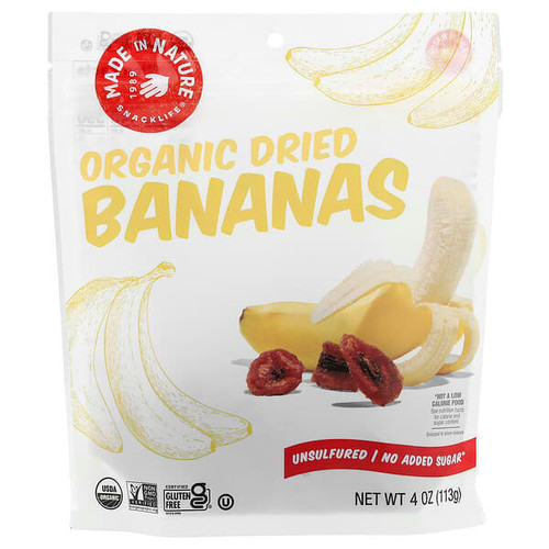 <img alt="Made in Nature, Organic Dried Banana, 4 oz (113 g)" title="Made in Nature, Organic Dried Banana, 4 oz (113 g),720379504045"