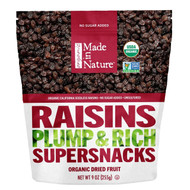 3 PACK of Made in Nature, Organic Dried Raisins, Plump & Rich Supersnacks, 9 oz (255 g)